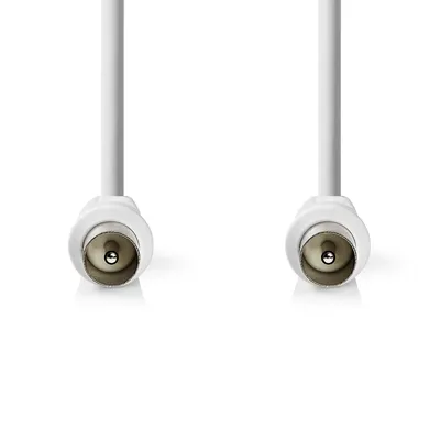 Produktbild von Nedis Koaxial Kabel - IEC (Coax) Stecker - IEC (Coax) Stecker - Vernickelt - 90 dB - 75 Ohm - Doppelt geschirmt - 10.0 m - Rund - PVC - Weiss - Umschlag