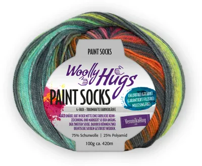 Produktbild von Woolly Hugs PAINT SOCKS 100 g 4-fach Sockenwolle mit traumhaftem Verlauf Farbe 203 - regenbogen