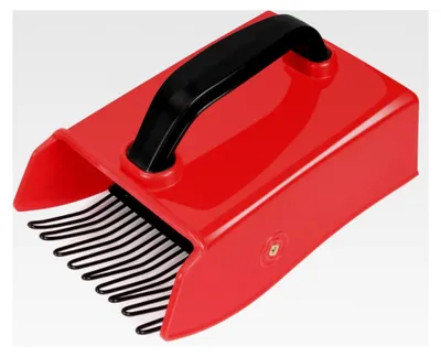 Produktbild von Beerenpflücker mit Metallkamm und Kunststoffschaufel in Rot-Schwarz