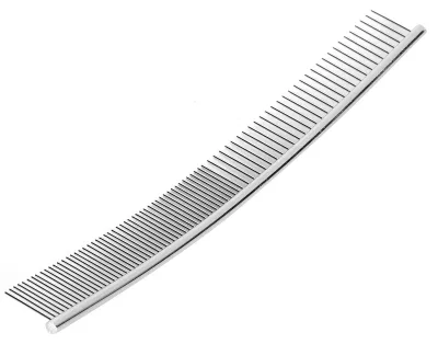 Produktbild von Hundenpflegekam - Edelstahl und gebogen - Knoten- und Entwirrkamm 25 cm