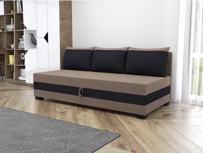 Obrázek produktu pro Jednolůžková čalouněná postel 110x195 MIRRY BIZ 2 - světlá hnědá / černá
