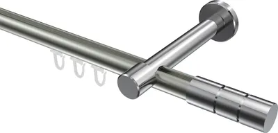 Produktbild von Interdeco Innenlaufstange / Gardinenstange mit Innenlauf Edelstahl-Optik / Chrom, Typ Prestige Elanto (Rillenzylinder), 20 mm Ø 1-läufig, 160 cm