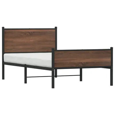 Produktbild von Metallbett ohne Matratze Eichen-Optik 100x200 cm