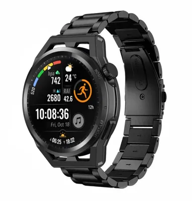 Produktbild von Strap-it Huawei Watch GT Gliederarmband (Schwarz)