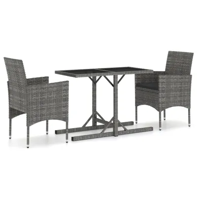 Produktbild von vidaXL 3-tlg. Garten-Essgruppe Grau