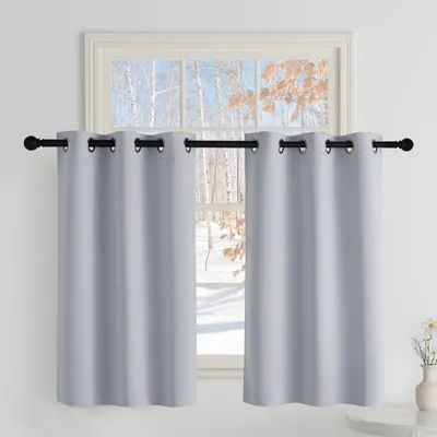 Immagine prodotto di Tende oscuranti corte, color argento-grigio, 90x106 cm (confezione da 2)