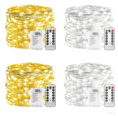 LED-Lichterkette 100 LEDs 10 m 8 Modi Fernbedienung Timer warmweiß