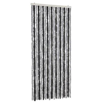 Produktbild von Fliegenvorhang Grau und Schwarz 56x200 cm Chenille