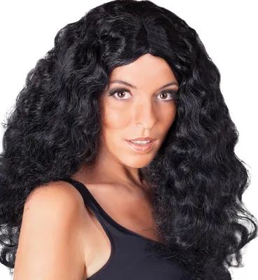 Produktbild von Perücke Barbara 40 cm lang Schwarz Karneval Fasching Halloween Party Cosplay