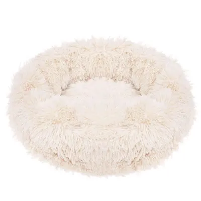 Immagine prodotto di Letto per cani in peluche Letto per gatti Cuscino per cani Cestino per cani Posto letto Ø 80 cm - Beige