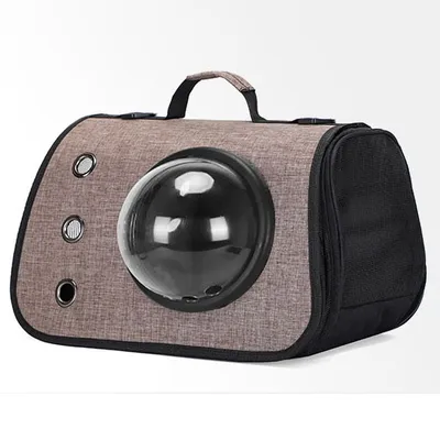 Imagen del producto de AIORBER, transportín para mascotas, con correas de hombro ajustables, transpirable, con acolchado interior, para perros y gatos pequeños, 40x27x25 cm, color caqui
