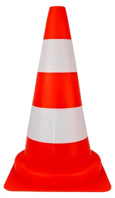 Produktbild von Warnkegel aus PVC - 50 cm - Verkehrsleitkegel in Orange und Weiß