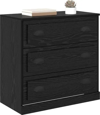 Image de vidaXL Sideboard noir imitation chêne 70 x 35,5 x 67,5 cm