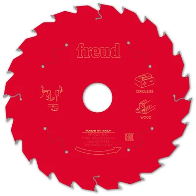 Image de Lame pour scie circulaire portative sans fil FREUD - Ø190 1,45/1 AL30 Z24 BA 25° - F03FS10058 -FR13W011HC