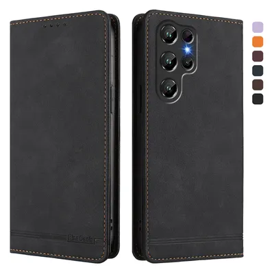 Produktbild von Hülle für Oukitel C61 / C61 Pro, Retro Kunstleder Ständer Klapphülle mit Kartenfächer und Magnetische Schwarz