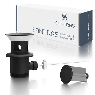 Produktbild von SANTRAS® Exzenter Zugstange-Ablaufgarnitur in Schwarz-Matt