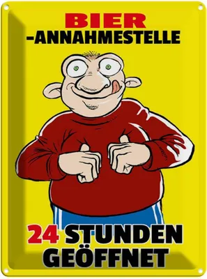 Produktbild von vianmo Blechschild 40x30 cm Alkohol Bierannahmestelle 24h geöffnet Bier Spruch Zitat