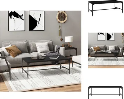 Produktbild von vidaXL Couchtisch Schwarz 100x50x35 cm Holzwerkstoff - Couchtische