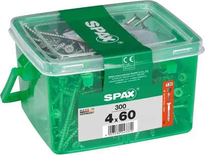 Produktbild von SPAX Universalschraube, 4 x 60 mm, 300 Stück, Teilgewinde, Senkkopf, T-STAR plus T20, 4CUT, WIROX - 4191010400609