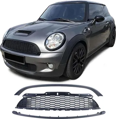 Produktbild von Sport Kühlergrill Schwarz Matt 3tlg Set für Mini Cooper R56 Cabrio R57 06-09
