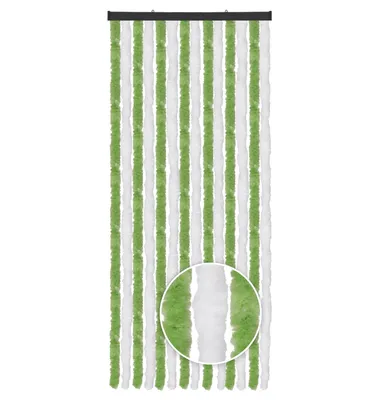 Image de Rideau en velours 56x185 rayures unies vert - blanc