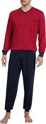 Produktbild von Götzburg Herren Pyjama Schlafanzug lang mit Bündchen (chili pepper) Größe: 54