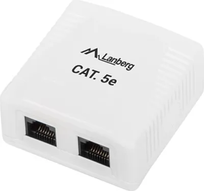 Image de Lanberg OU5-0002-W Prise RJ-45 Blanc (OU5-0002-W)