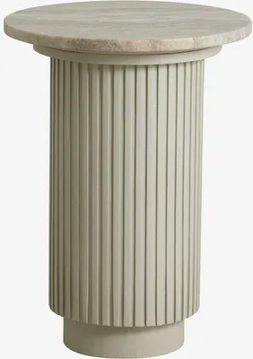 Produktbild von Beistelltisch ERIE Ø40cm aus Marmor - Elfenbeinfarben
