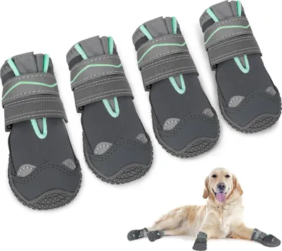 Produktbild von Famanu Hundeschuhe Wasserdicht mit Antirutschsohle - Verstellbare Winterstiefel für Kleine, Mittlere und Große Hunde