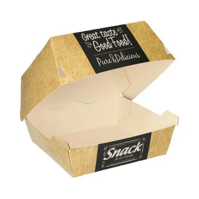 Produktbild von Papstar Burger Boxen, Pappe "pure" 12,5 x 12,5 cm "Good Food" groß 8 x 50 Stück