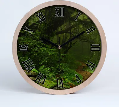 Produktbild von Holzuhr 30fi cm wanduhr - schwarze Spitzen - Dschungel in nepal