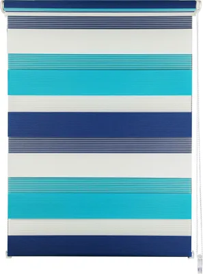 Produktbild von Doppelrollo Klemmfix ohne Bohren Duo Rollo mit Seitenzug Farbe: Aqua-Navy, Größe: 80x210 cm