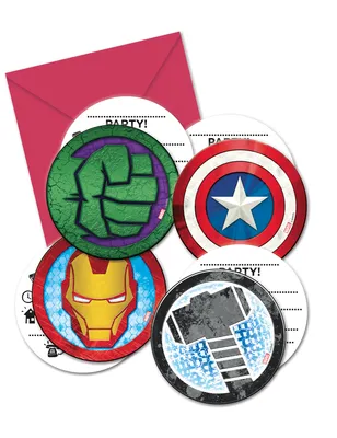 Produktbild von 6 Avengers Heroes Einladungskarten