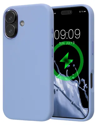 Produktbild von kwmobile Silikon Case für Apple iPhone 17 Hülle - kompatibel mit MagSafe, Handyhülle mit Magnetring, Mikrofaserfutter und Metall-Kamerarahmen in
