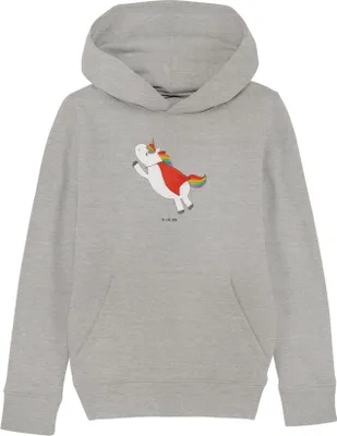 Produktbild von Mr. & Mrs. Panda Kinderpullover Einhorn Geburtstag 7-8 Jahre (122/128) - Heather Grey - Geschenk, Unicorn, Held, Freundin, Kapuzenpullover, Pulli, Geburtstagsgeschenk
