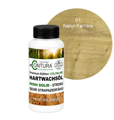 Produktbild von Contura 250ml. FARBIGES Hartwachsöl Colorline Premium Hartwachs - 01 Natur - Farblos