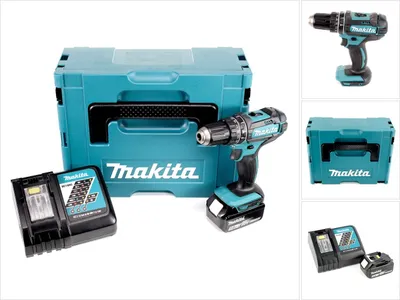 Produktbild von Makita DHP 482 RT1J Akku Schlagbohrschrauber 18V 62Nm im Makpac + 1x 5,0 Ah Akku + Ladegerät