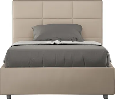 Produktbild von ITYHOME - Gepolstertes Bett mit Lattenrost 120x190 mit Kunstlederbezug Taubengrau Mika