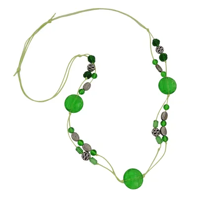 Produktbild von Kette Kroko-Perle grün-transparent grün 100 cm