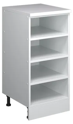 Zdjęcie produktu dla Szafka kuchenna na dach skośny Vicco R-Line Biały/Biały 40 cm bez skosu, otwarty, Model 61849