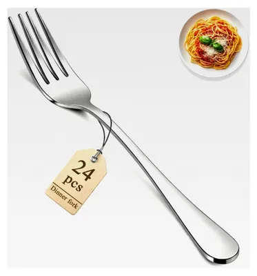 Produktbild von Set von 24 Tafelgabeln, Edelstahl, 18,5 cm, für Zuhause, Küche, Restaurant, Hotel, spülmaschinenfest