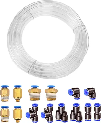 Obrázok produktu pre 10 m flexibilná pneumatická hadica na stlačený vzduch s konektormi - priehľadnáPolyuretánhadica 8 mm x 5 mm