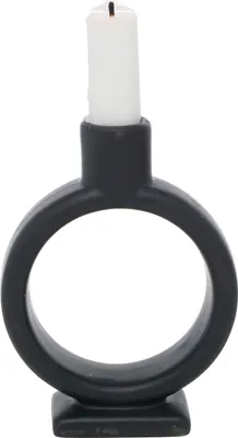 Produktbild von Kerzenständer - Schwarz - Steingut - H 14 cm