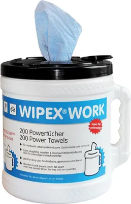 Imagen del producto de Contenedor dispensador Nordvlies Big Grip, incluye 1 rollo azul, dimensiones: 380 mm de largo x 240 mm de ancho, 200 cortes - 55206E