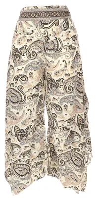 Produktbild von Palazzohose, Weite Boho Sommerhose - Weiß/schwarz, Damen, Polyester, Größe: L