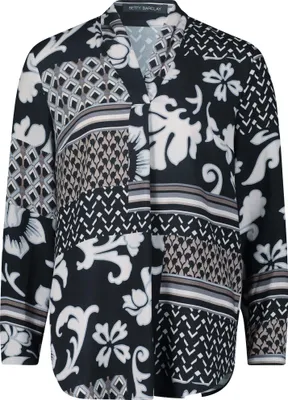 Produktbild von Bluse Kurz 1/1 Arm 9875 Black/Beige Größe 48