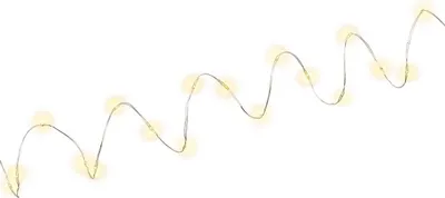 Image de Goobay Guirlande lumineuse à 20 LED en fil d'argent, avec minuterie - Décoration lumineuse d'ambiance pour l'intérieur