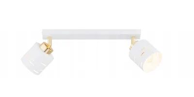 Produktbild von FKL DESIGN Home Deco Deckenlampe Deckenleuchte 2-flammig E27 Metall Lampenshirm Lampe aus Serie (Weiß, N910-BG2)