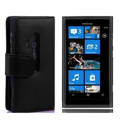 Obrázok produktu pre Cadorabo Case for Nokia Lumia 800 Protective Case in Black Ochranné puzdro na mobilný telefón Book Case Etui Cover