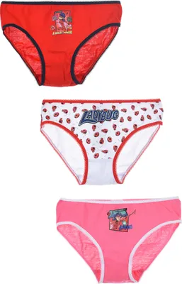 Produktbild von Miraculous Ladybug Kinder Mädchen Unterhosen Schlüpfer Slips 3er Pack, Größe:92-98